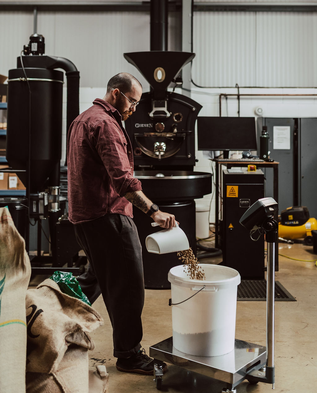 Coffee Beans being processed
